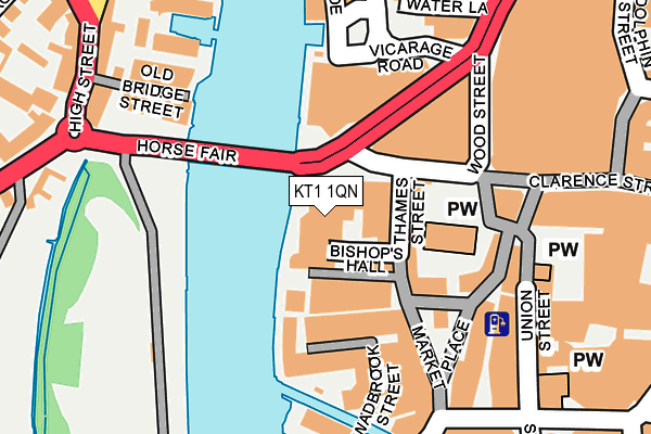 KT1 1QN map - OS OpenMap – Local (Ordnance Survey)