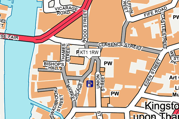 KT1 1RW map - OS OpenMap – Local (Ordnance Survey)