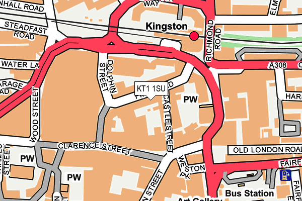 KT1 1SU map - OS OpenMap – Local (Ordnance Survey)