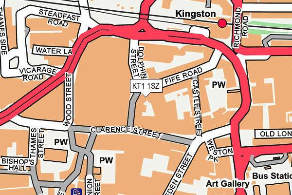 KT1 1SZ map - OS OpenMap – Local (Ordnance Survey)