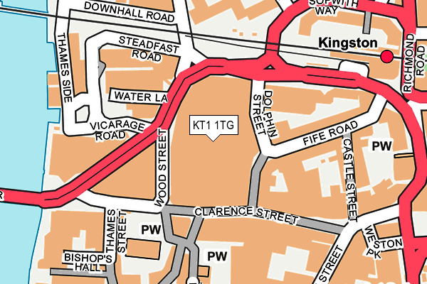 KT1 1TG map - OS OpenMap – Local (Ordnance Survey)