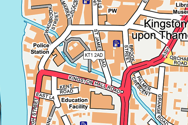 KT1 2AD map - OS OpenMap – Local (Ordnance Survey)