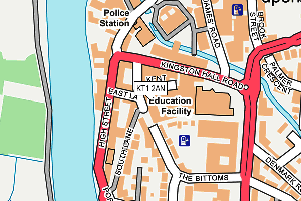 KT1 2AN map - OS OpenMap – Local (Ordnance Survey)
