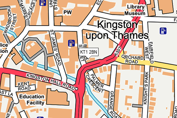 KT1 2BN map - OS OpenMap – Local (Ordnance Survey)