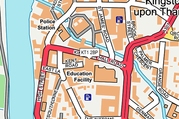 KT1 2BP map - OS OpenMap – Local (Ordnance Survey)