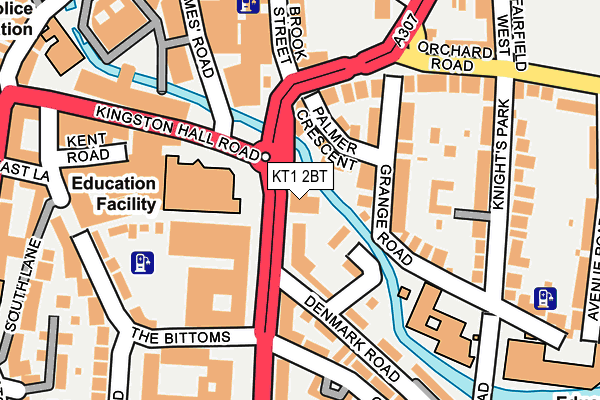 KT1 2BT map - OS OpenMap – Local (Ordnance Survey)