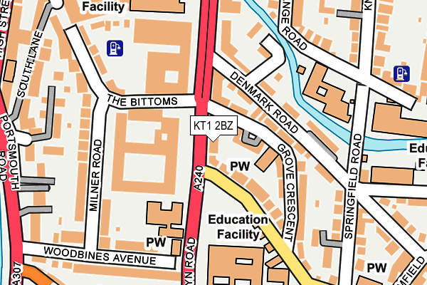 Map of 7-12 WESTON COURT GROVE CRESCENT KINGSTON RESIDENTS COMPANY LIMITED at local scale