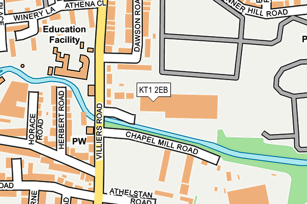KT1 2EB map - OS OpenMap – Local (Ordnance Survey)