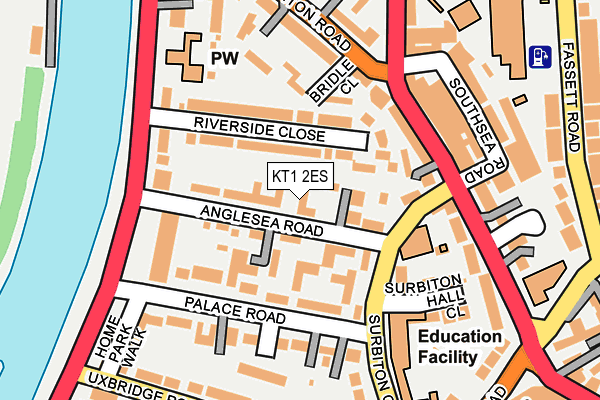 KT1 2ES map - OS OpenMap – Local (Ordnance Survey)