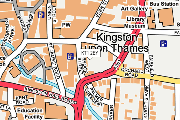 KT1 2EY map - OS OpenMap – Local (Ordnance Survey)