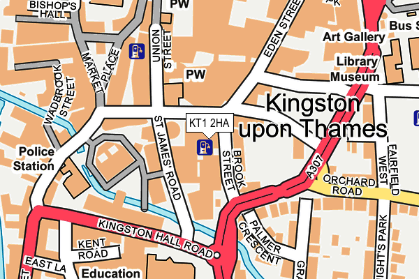 KT1 2HA map - OS OpenMap – Local (Ordnance Survey)