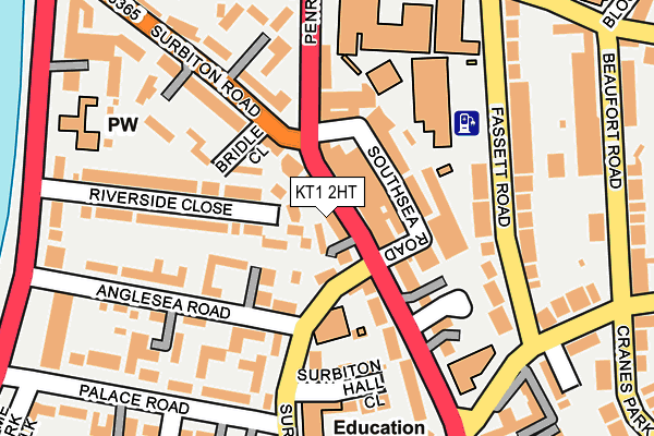 KT1 2HT map - OS OpenMap – Local (Ordnance Survey)