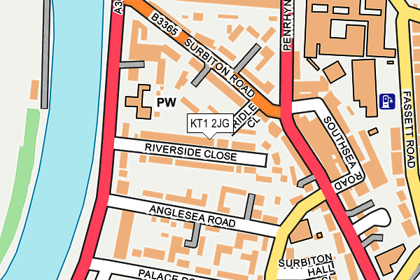 KT1 2JG map - OS OpenMap – Local (Ordnance Survey)
