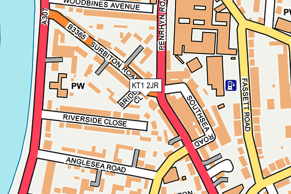KT1 2JR map - OS OpenMap – Local (Ordnance Survey)