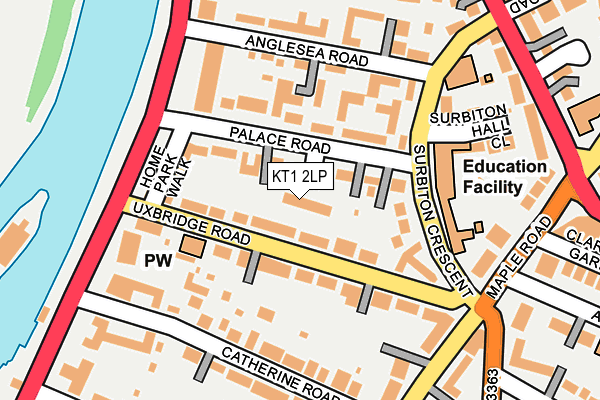KT1 2LP map - OS OpenMap – Local (Ordnance Survey)
