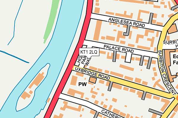 KT1 2LQ map - OS OpenMap – Local (Ordnance Survey)
