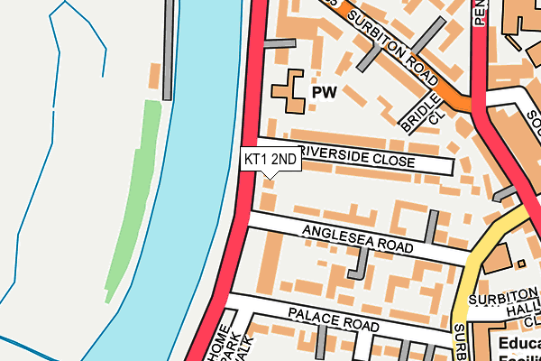 KT1 2ND map - OS OpenMap – Local (Ordnance Survey)