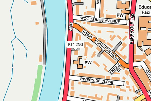 KT1 2NG map - OS OpenMap – Local (Ordnance Survey)
