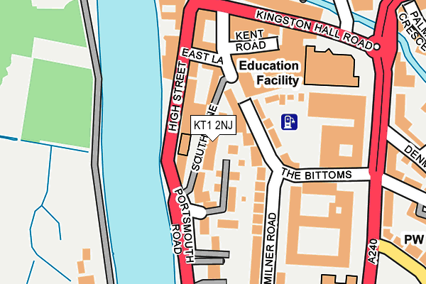 KT1 2NJ map - OS OpenMap – Local (Ordnance Survey)