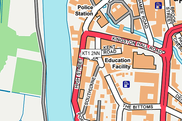 KT1 2NN map - OS OpenMap – Local (Ordnance Survey)