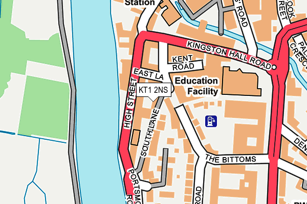 KT1 2NS map - OS OpenMap – Local (Ordnance Survey)