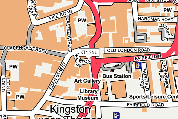 KT1 2NU map - OS OpenMap – Local (Ordnance Survey)