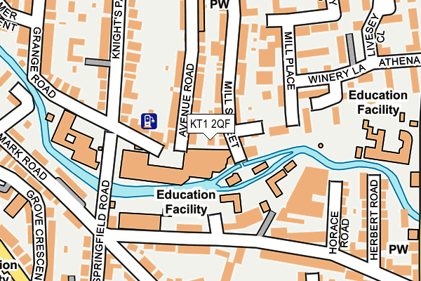KT1 2QF map - OS OpenMap – Local (Ordnance Survey)