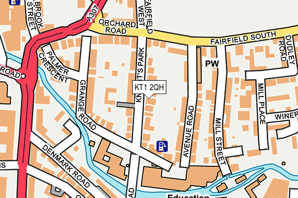 KT1 2QH map - OS OpenMap – Local (Ordnance Survey)