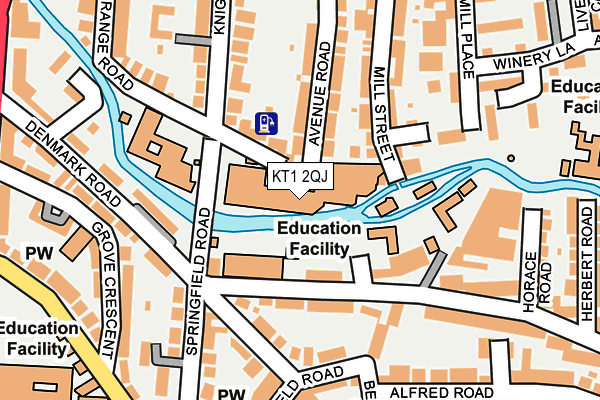 KT1 2QJ map - OS OpenMap – Local (Ordnance Survey)