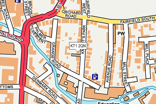 KT1 2QN map - OS OpenMap – Local (Ordnance Survey)