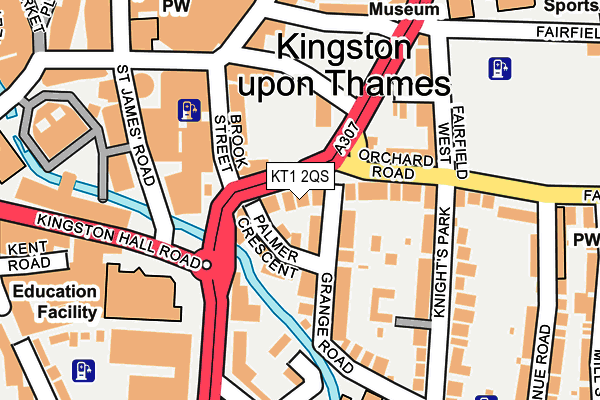 KT1 2QS map - OS OpenMap – Local (Ordnance Survey)