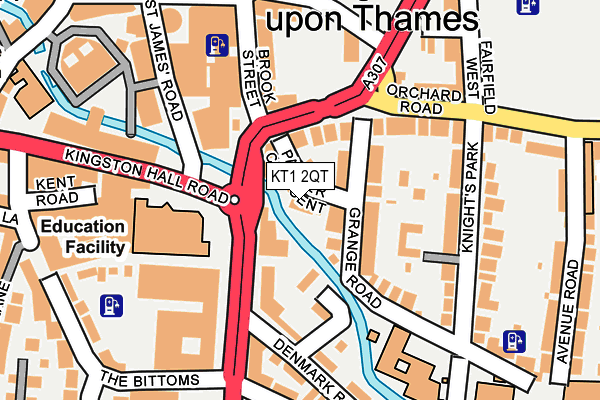 KT1 2QT map - OS OpenMap – Local (Ordnance Survey)