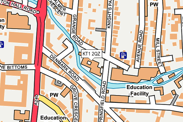 KT1 2QZ map - OS OpenMap – Local (Ordnance Survey)