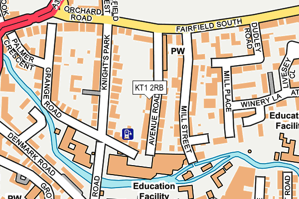 KT1 2RB map - OS OpenMap – Local (Ordnance Survey)
