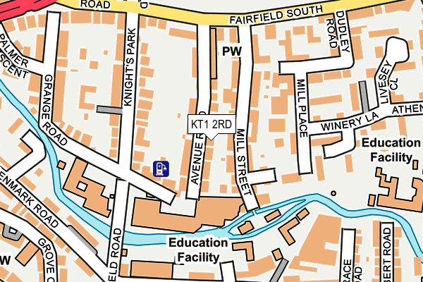 KT1 2RD map - OS OpenMap – Local (Ordnance Survey)