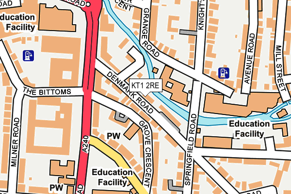 KT1 2RE map - OS OpenMap – Local (Ordnance Survey)