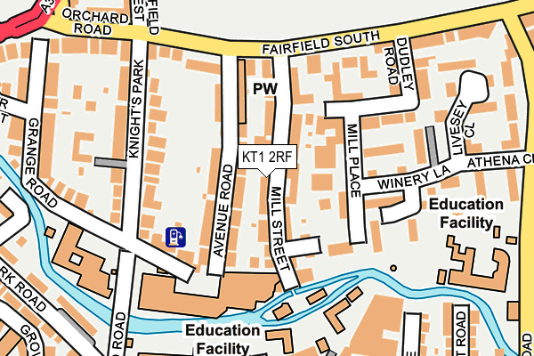 KT1 2RF map - OS OpenMap – Local (Ordnance Survey)