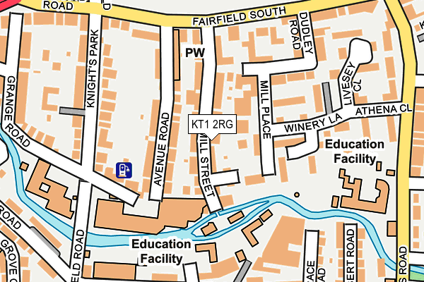 KT1 2RG map - OS OpenMap – Local (Ordnance Survey)