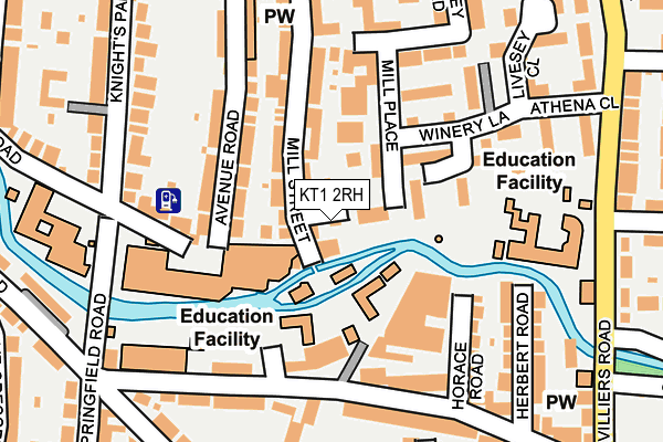 KT1 2RH map - OS OpenMap – Local (Ordnance Survey)