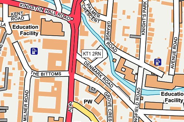 KT1 2RN map - OS OpenMap – Local (Ordnance Survey)