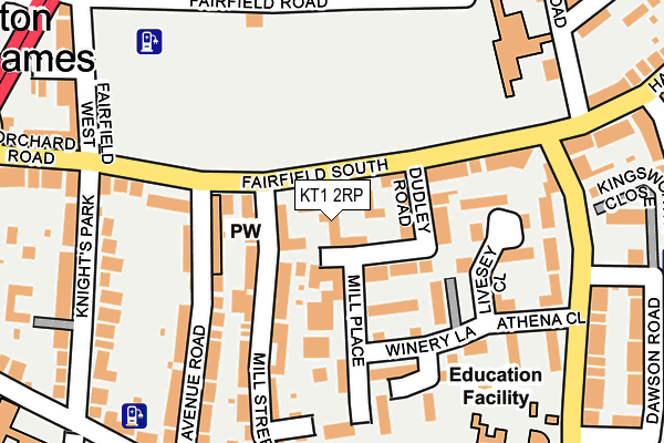 KT1 2RP map - OS OpenMap – Local (Ordnance Survey)
