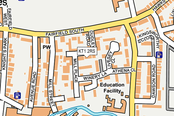 KT1 2RS map - OS OpenMap – Local (Ordnance Survey)