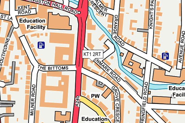 KT1 2RT map - OS OpenMap – Local (Ordnance Survey)