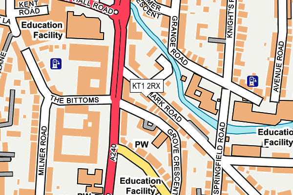 KT1 2RX map - OS OpenMap – Local (Ordnance Survey)