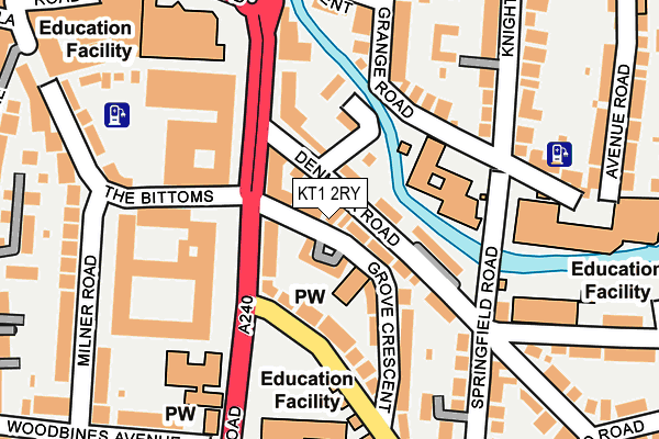 KT1 2RY map - OS OpenMap – Local (Ordnance Survey)