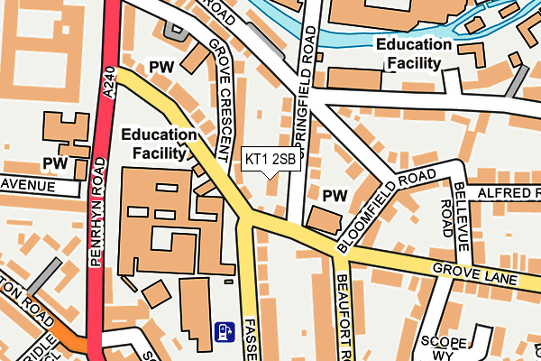 KT1 2SB map - OS OpenMap – Local (Ordnance Survey)