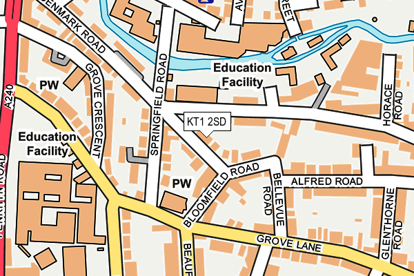KT1 2SD map - OS OpenMap – Local (Ordnance Survey)