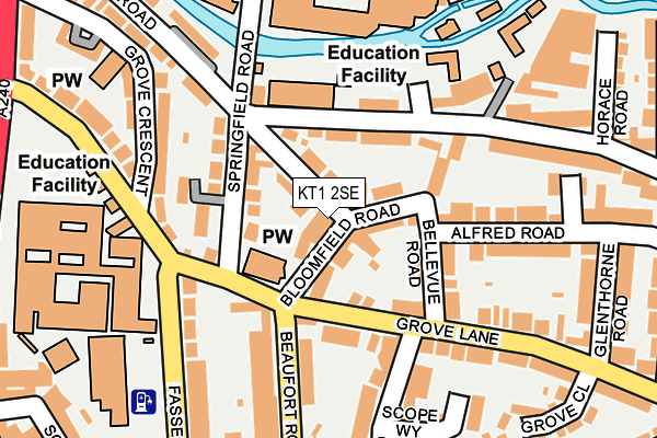 KT1 2SE map - OS OpenMap – Local (Ordnance Survey)