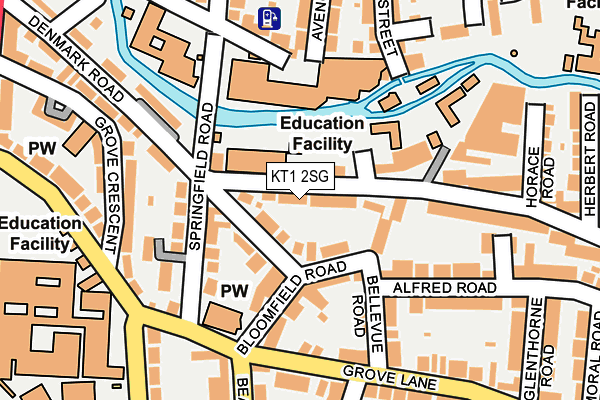KT1 2SG map - OS OpenMap – Local (Ordnance Survey)