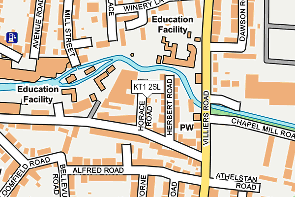 KT1 2SL map - OS OpenMap – Local (Ordnance Survey)